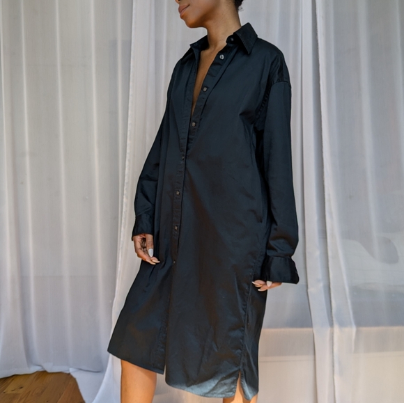 Uniqlo U Black Shirt Dress | Size S - Picture 3 of 8